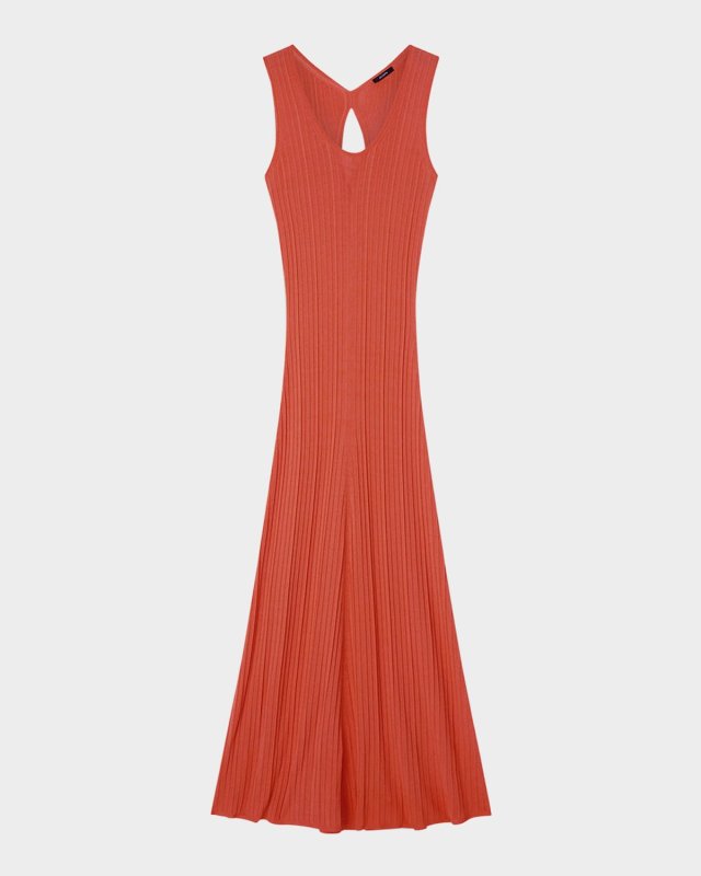 Cutout Racerback Viscose Rib Maxi Dress
